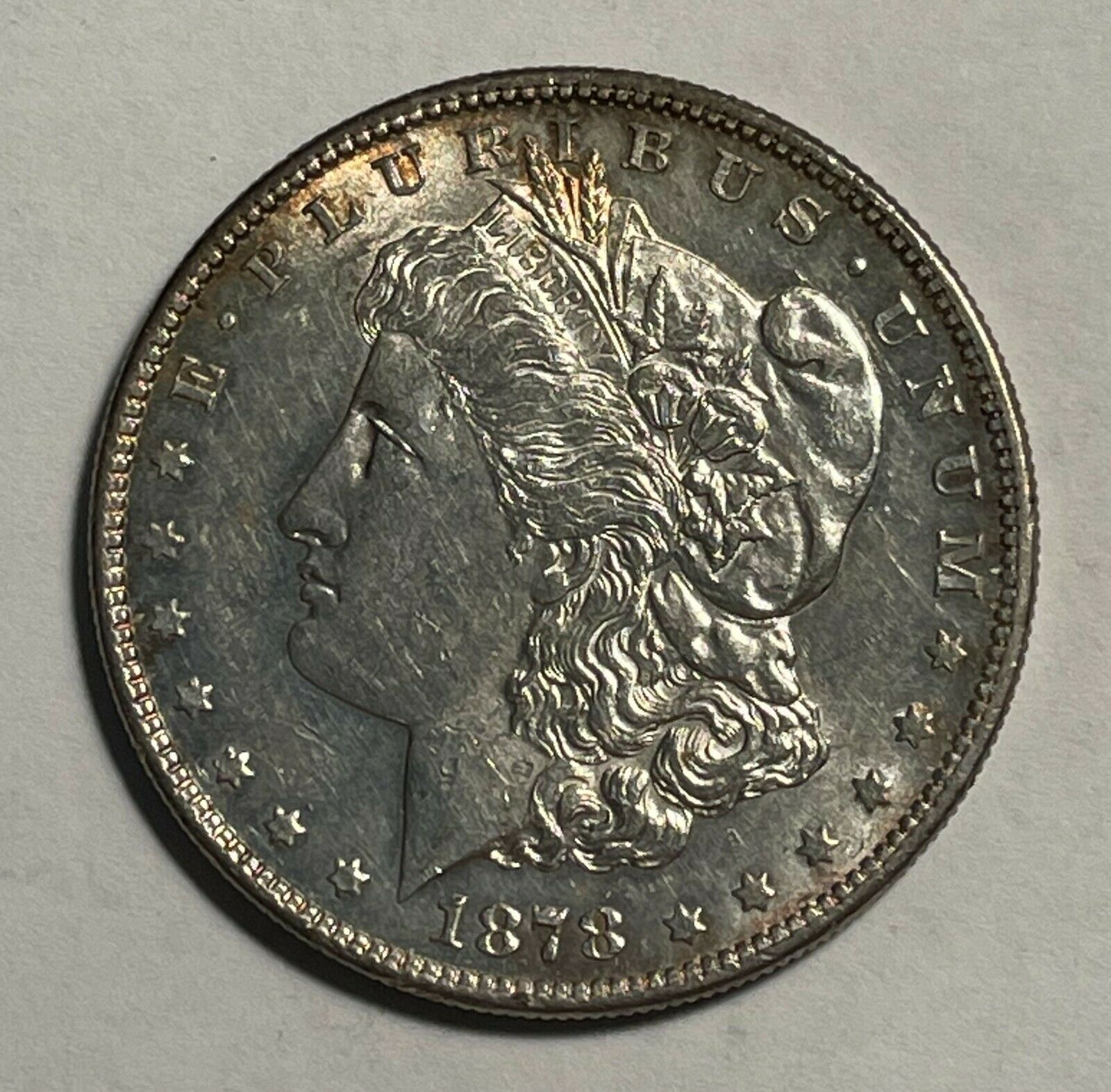 1878-s Morgan Silver Dollar Au/unc (#12417) Luster. Tad Scruffy.