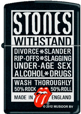 Zippo Rolling Stones Withstand Black Matte Windproof Lighter 2007 Catalog 21180