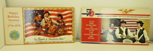 American Legion And Vfw Ladies Auxiliary Bicentennial Postcard Sets (2) 1976