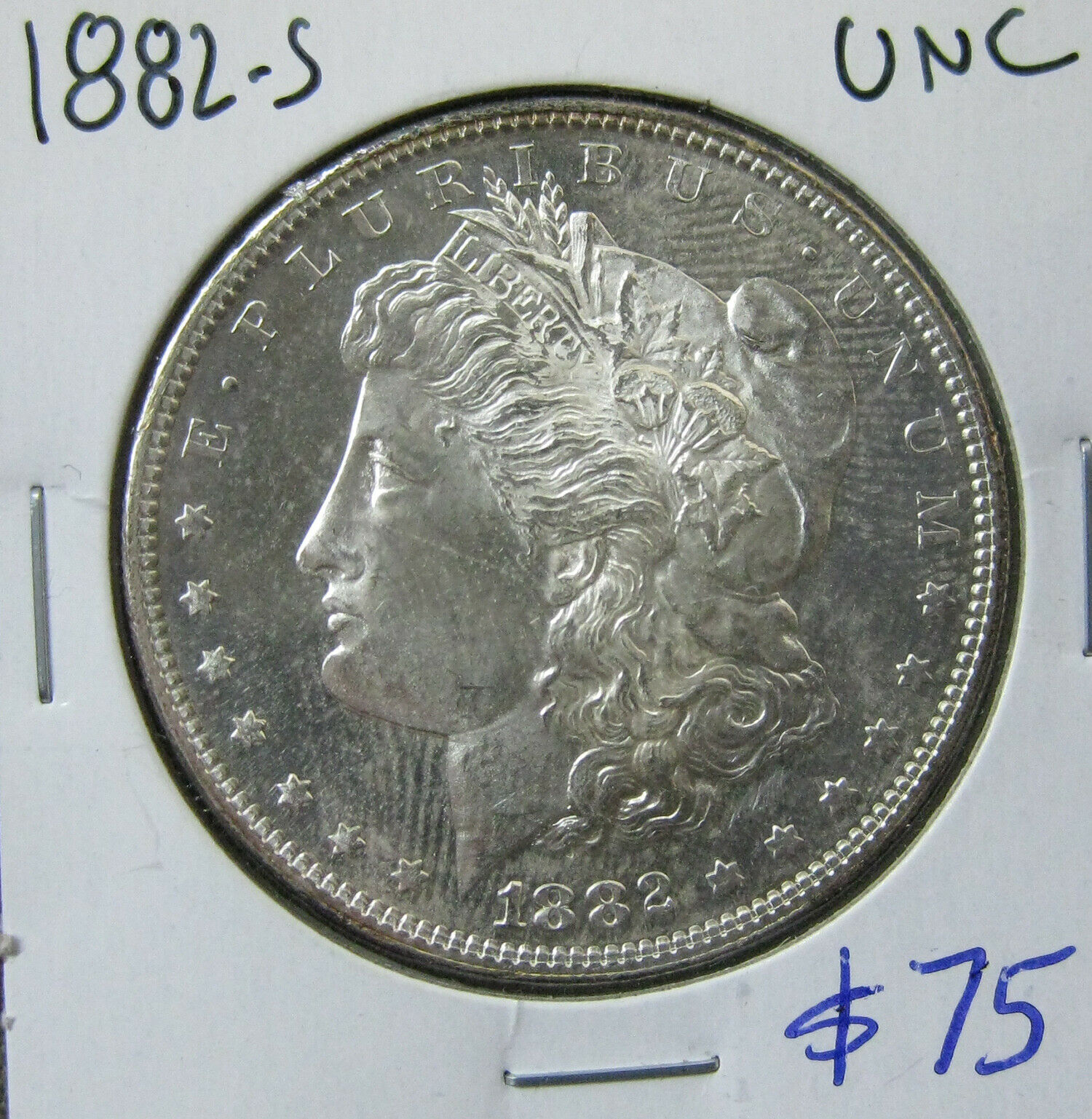 1882-s Morgan Silver Dollar Choice Uncirculated Slightly P/l