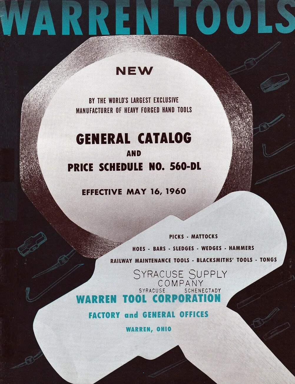 Tools General Catalog And Price Schedule Fits Warren No. 560-dl 1960