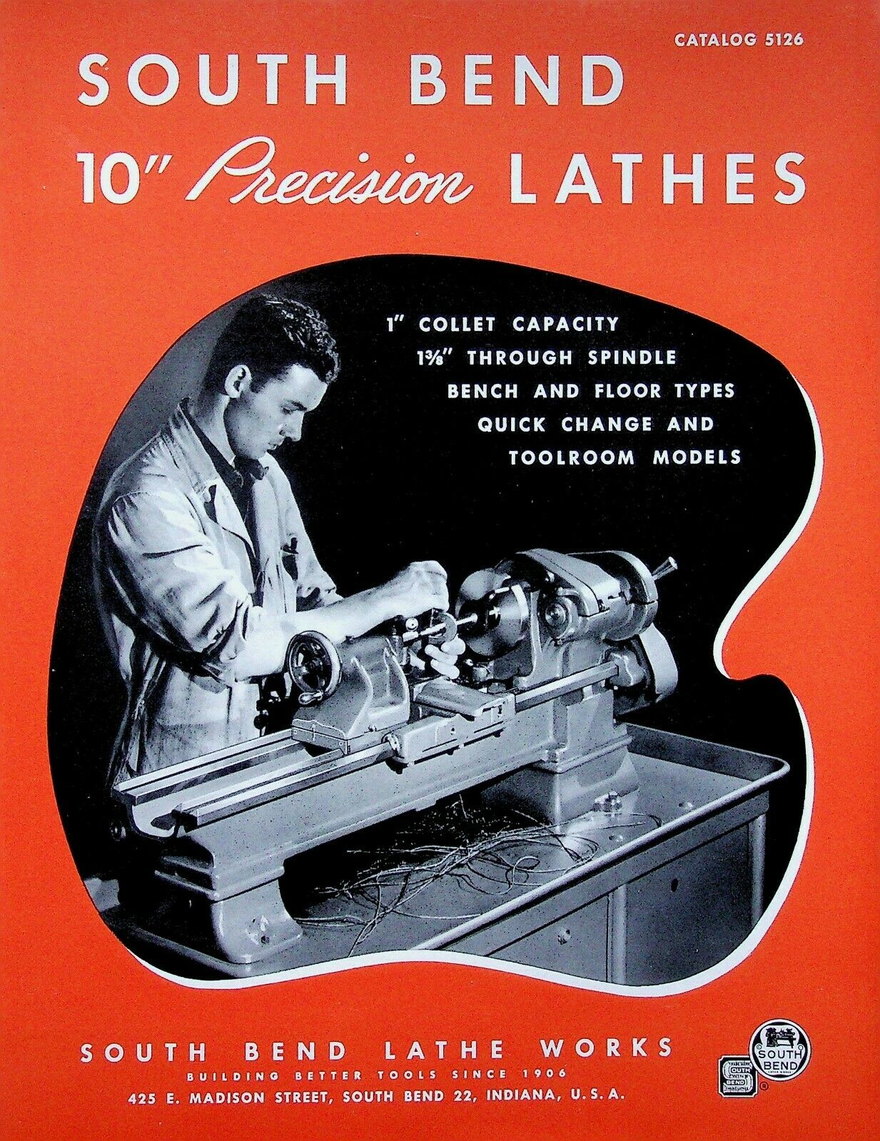 Vintage 1951 Original South Bend Lathe Catalog #5126 Precision Lathe 10" Swing