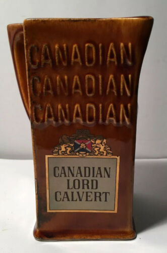 Canadian Lord Calvert Whiskey Bar Water Pitcher Vintage Advertising Ceramic