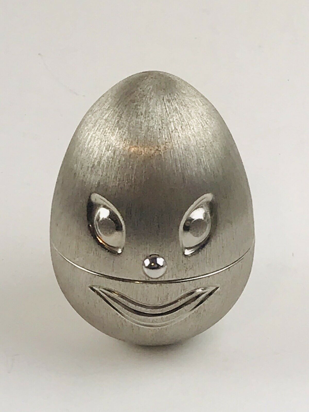 Napier Egg Shape Brushed Silver Metal Piggy Bank Unique Novelty Gift Clown Heavy
