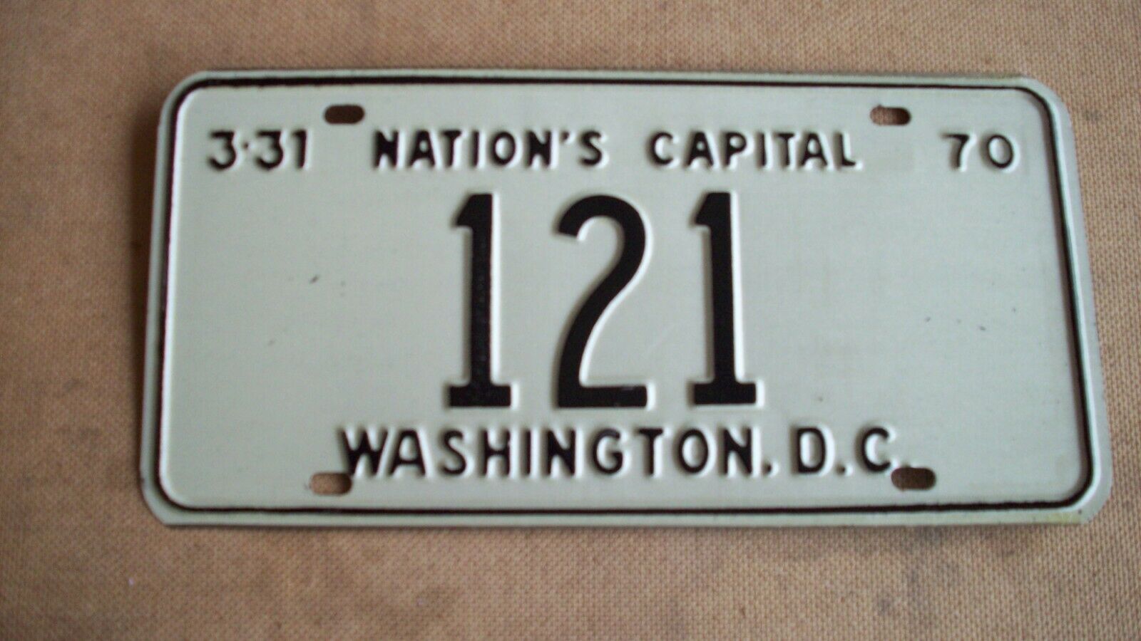 1970 Washington Dc License Plate-#121