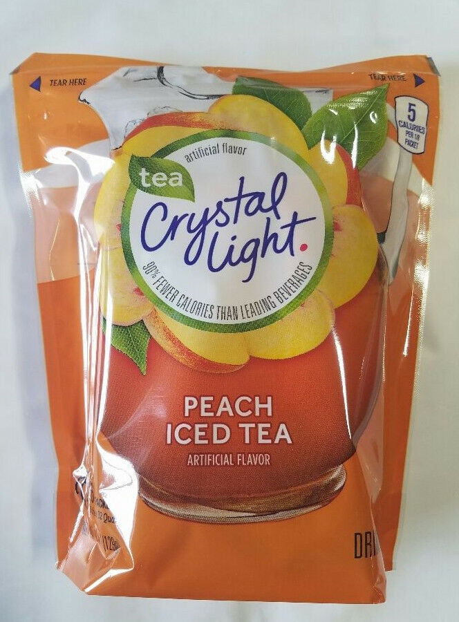 Crystal Light Peach Iced Tea Drink Mix - 2 Quart Pitcher Packs - Makes 32 Qts