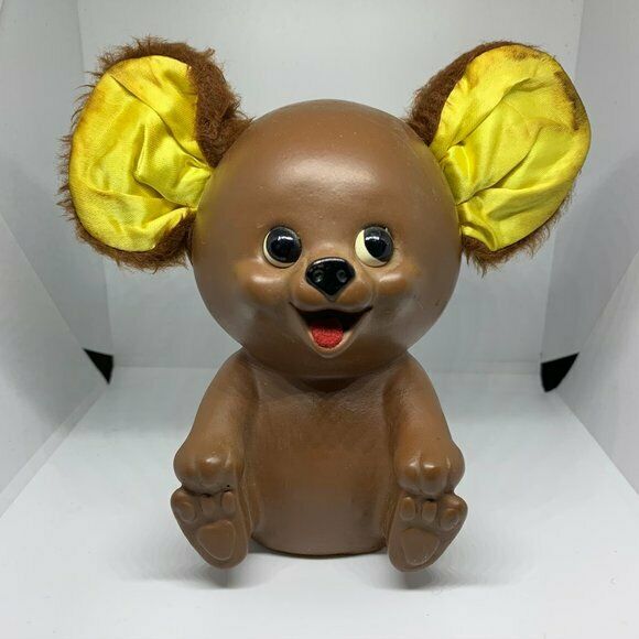 Vintage Baby Bear Piggy Bank Fuzzy Ears Creative Vinyl Products Mcguire Afb