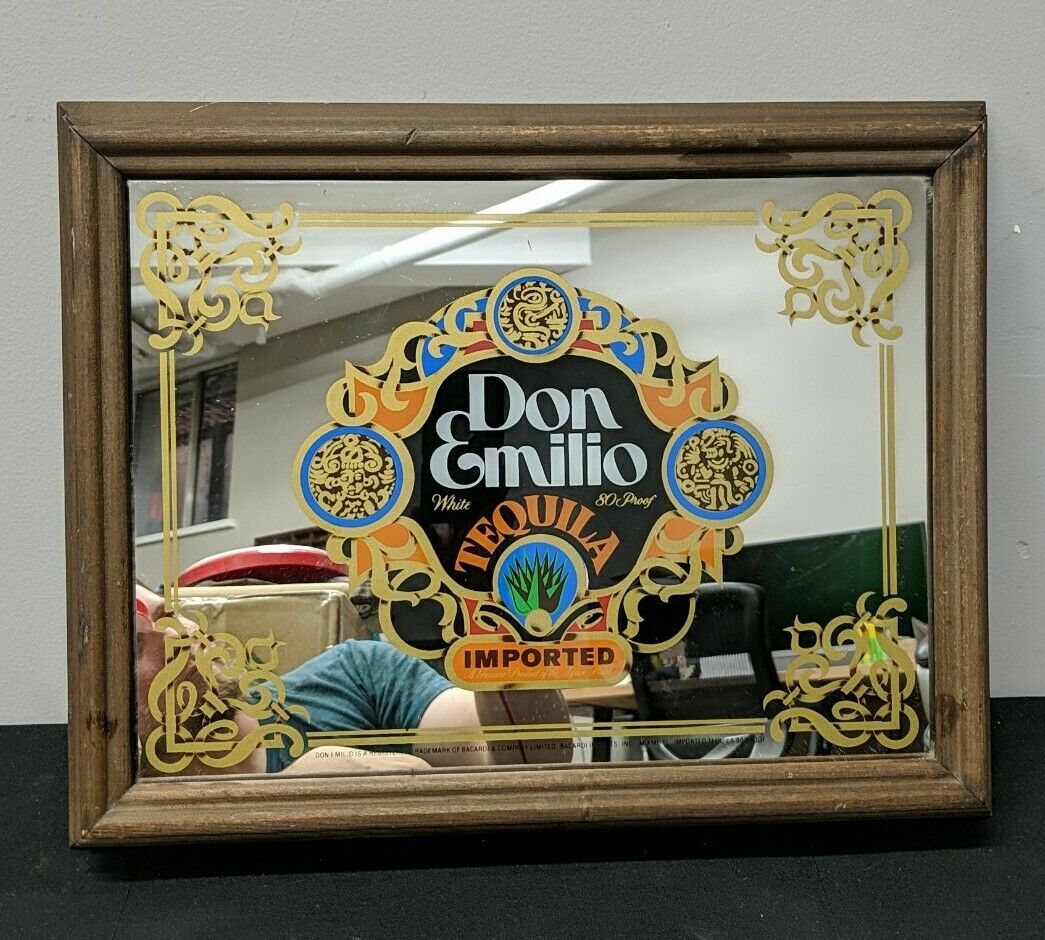 Don Emilio Tequila Sign Advertising Mirror Bacardi Vintage Bar Pub Dive Decor