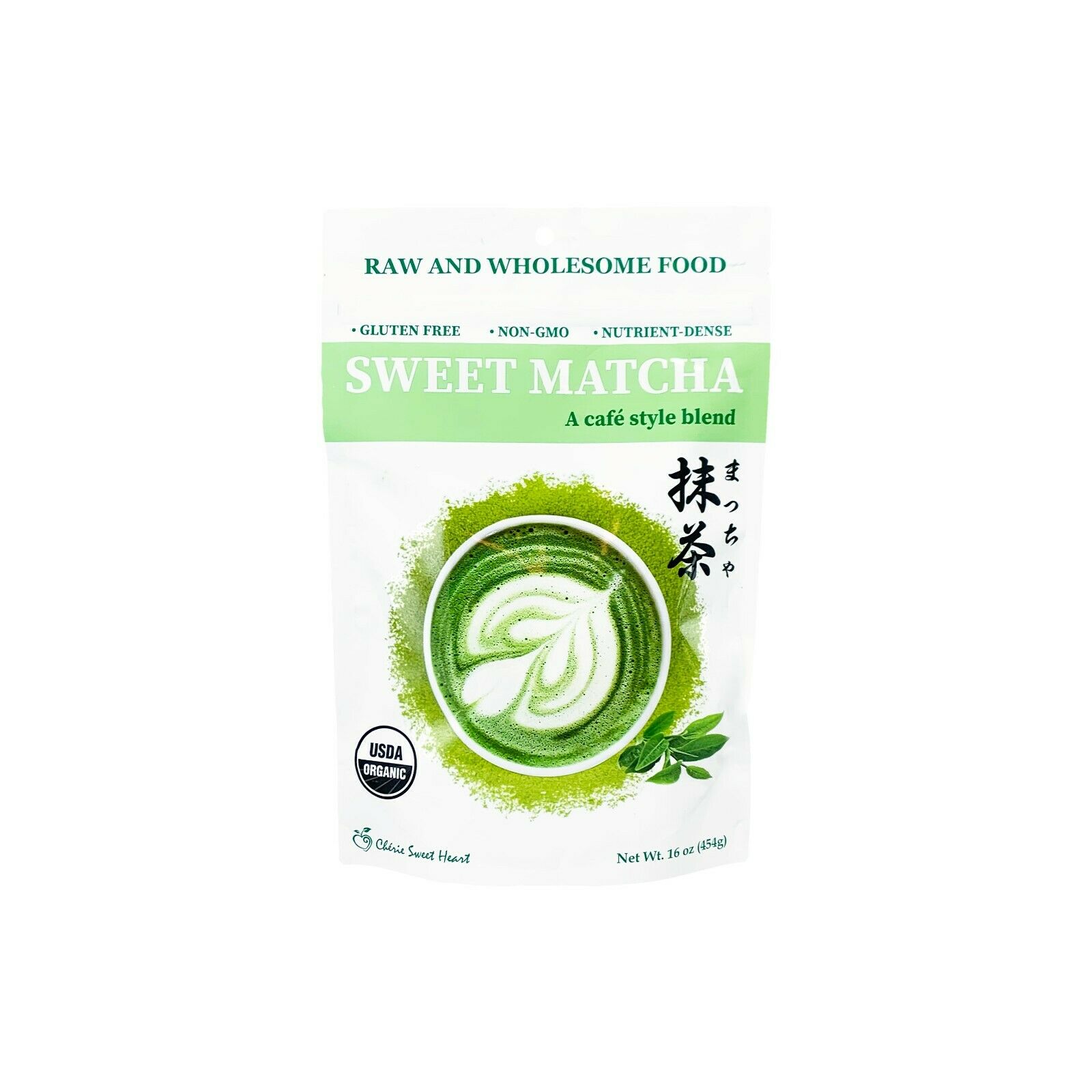 Organic Sweet Matcha Green Tea Powder Cafe Style Blend 16 Oz