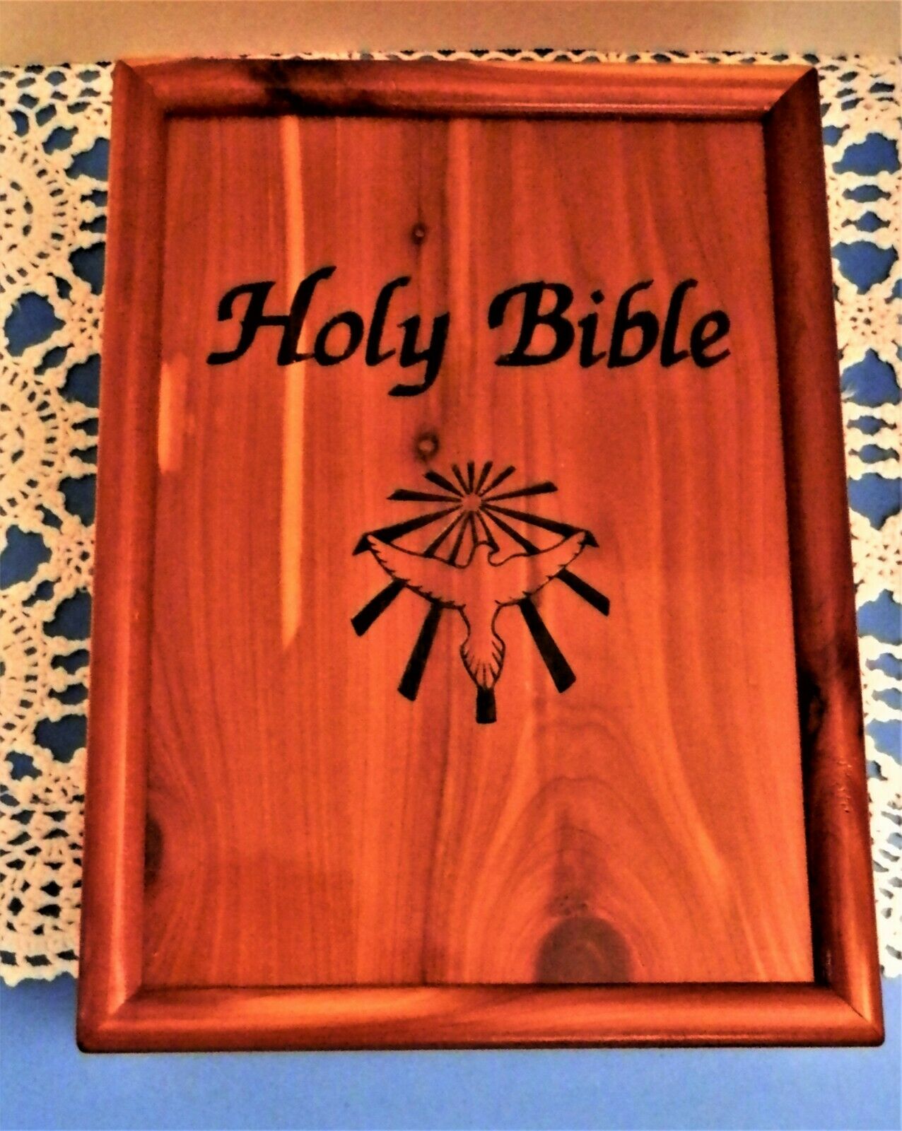 Desktop Dove Of Peace Catholic Edition Bible In Beautiful Hinged Wooden Box