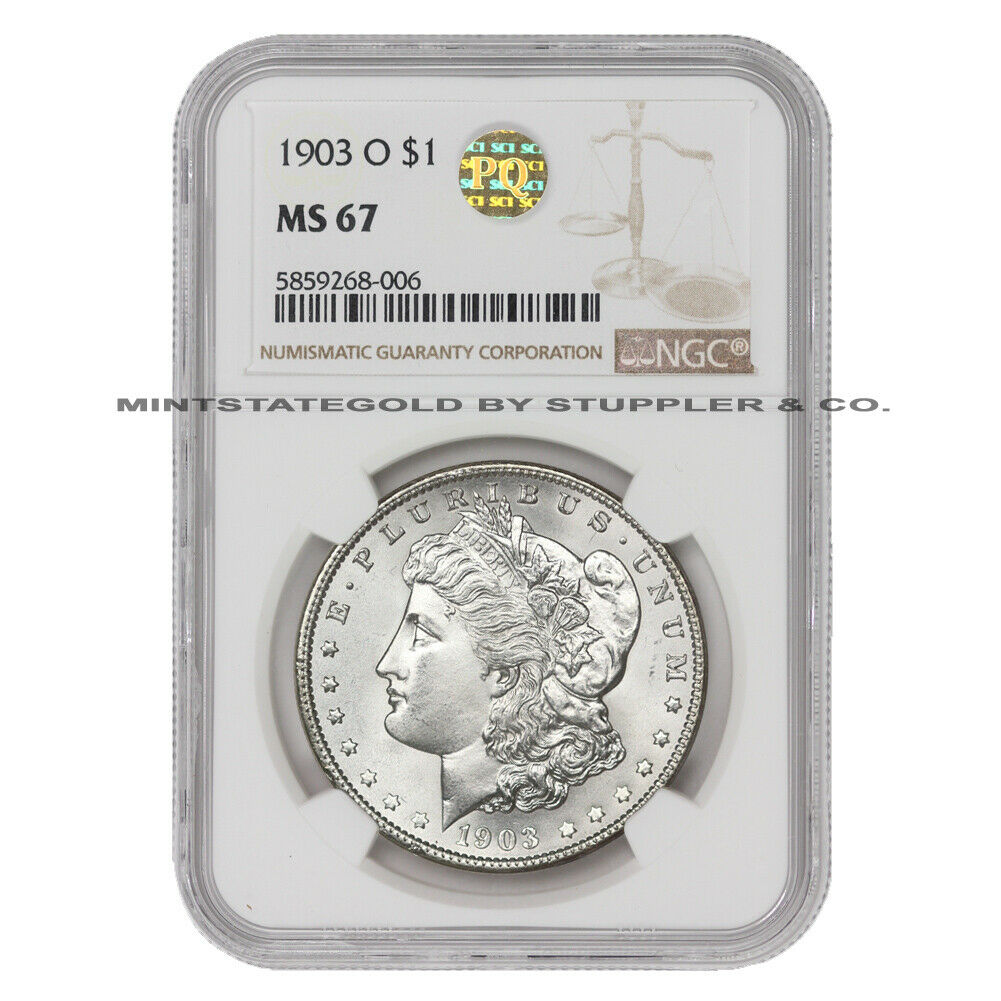 1903-o $1 Silver Morgan Dollar Ngc Ms67 Pq Approved Gem Graded New Orleans Coin