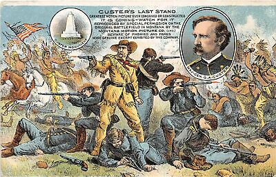 H91/ Patriotic Postcard C1910 Custer's Last Stand Monument Nativer Indians 194