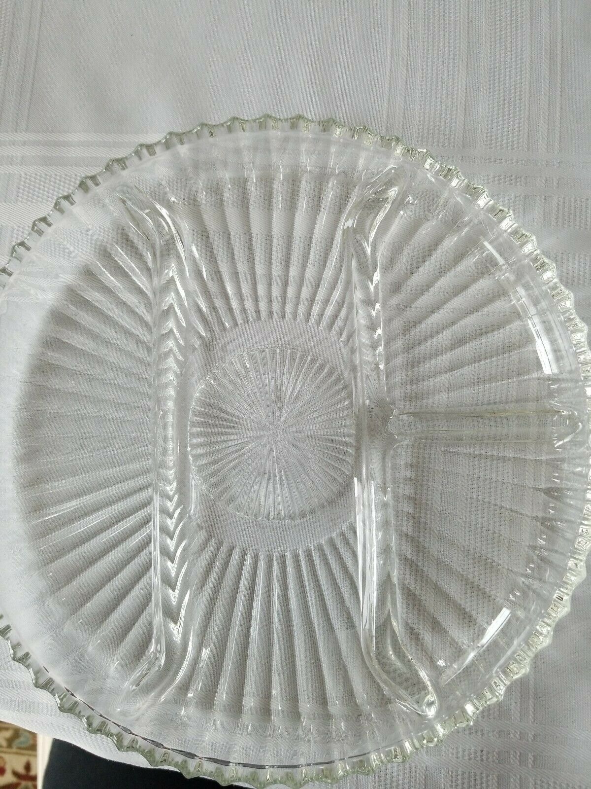 Anchor Hocking Clear Depression Glass, Queen Mary Pattern. Circa 1936-1949.