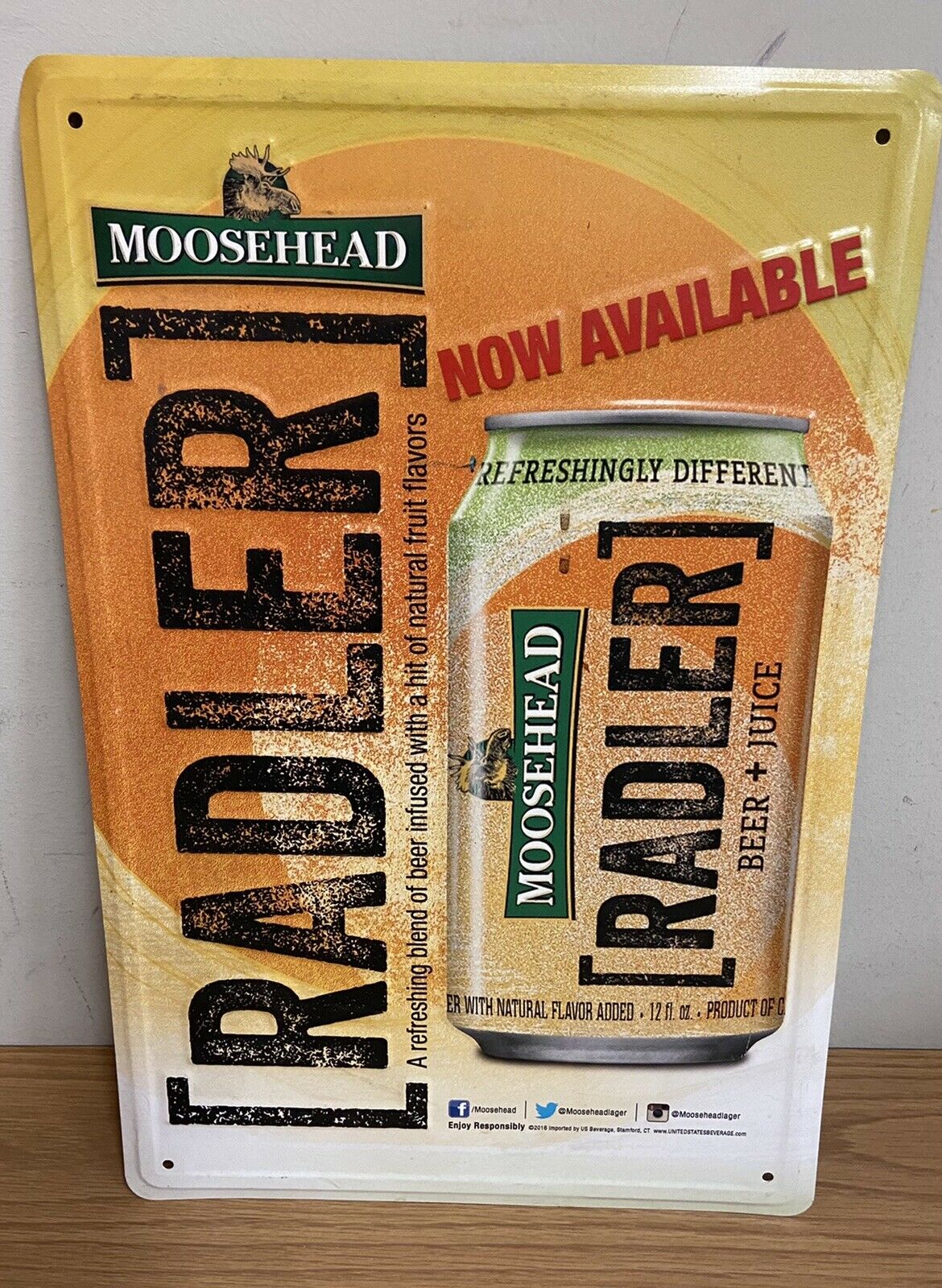 Moosehead Radler Tin Sign Bar Pub Restaurant Beer Juice Advertisement 2016