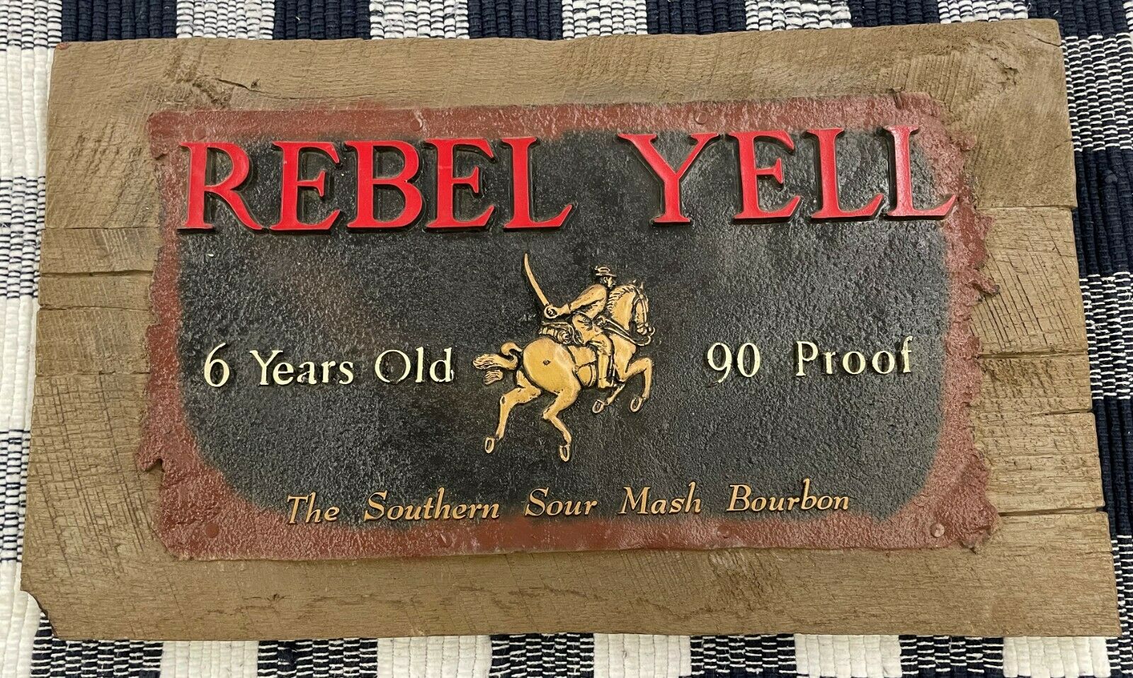 Vintage, 1960's,  "rebel Yell" Sour Mash Bourbon, Sign, Composite Material