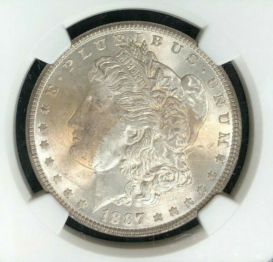 1887 Morgan Silver Dollar ~ Ngc Ms 64 ~beautiful Coin~ Ref#90-057