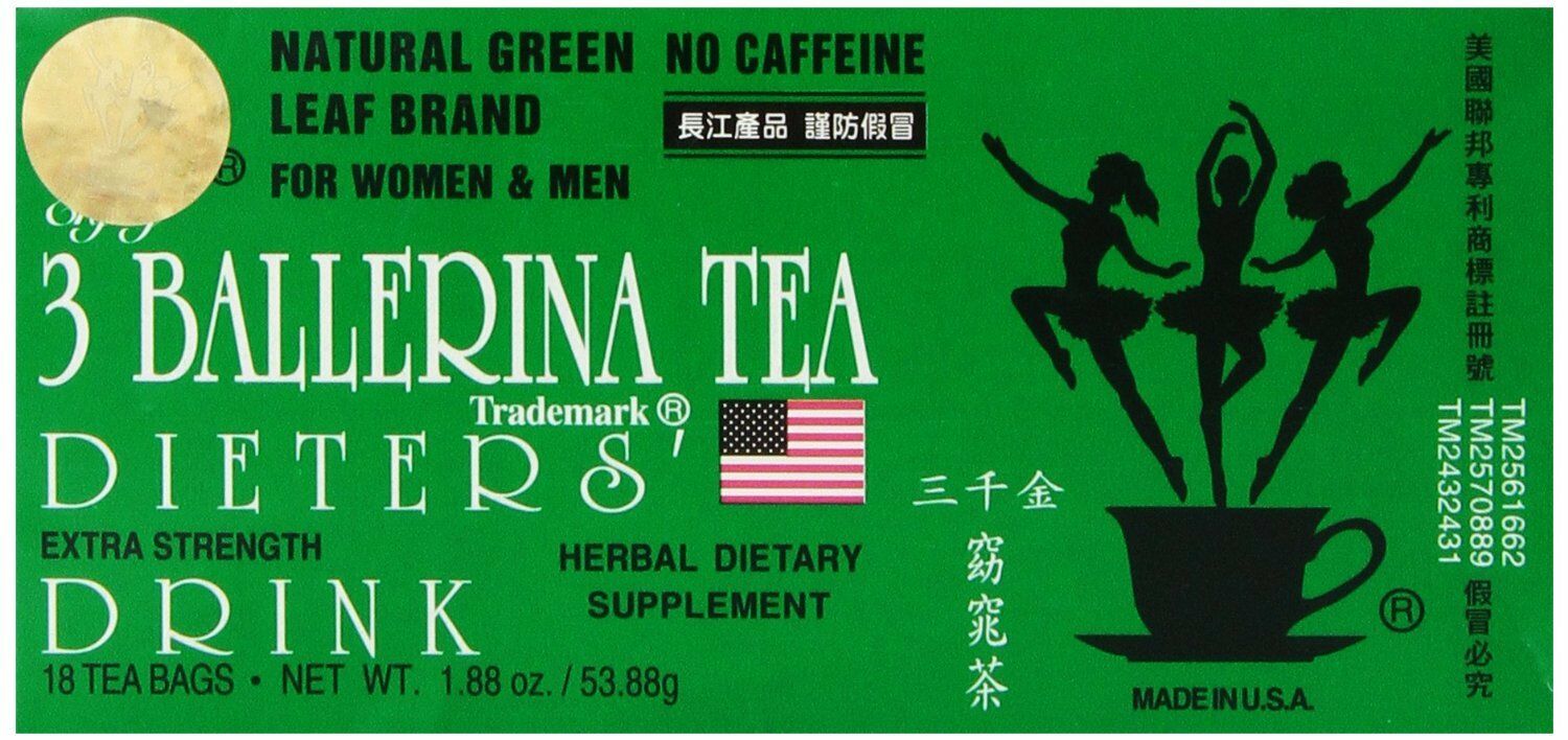 3 Ballerina Tea Dieters Drink Weight Loss Diet Extra Strength (18 Tea Bags)