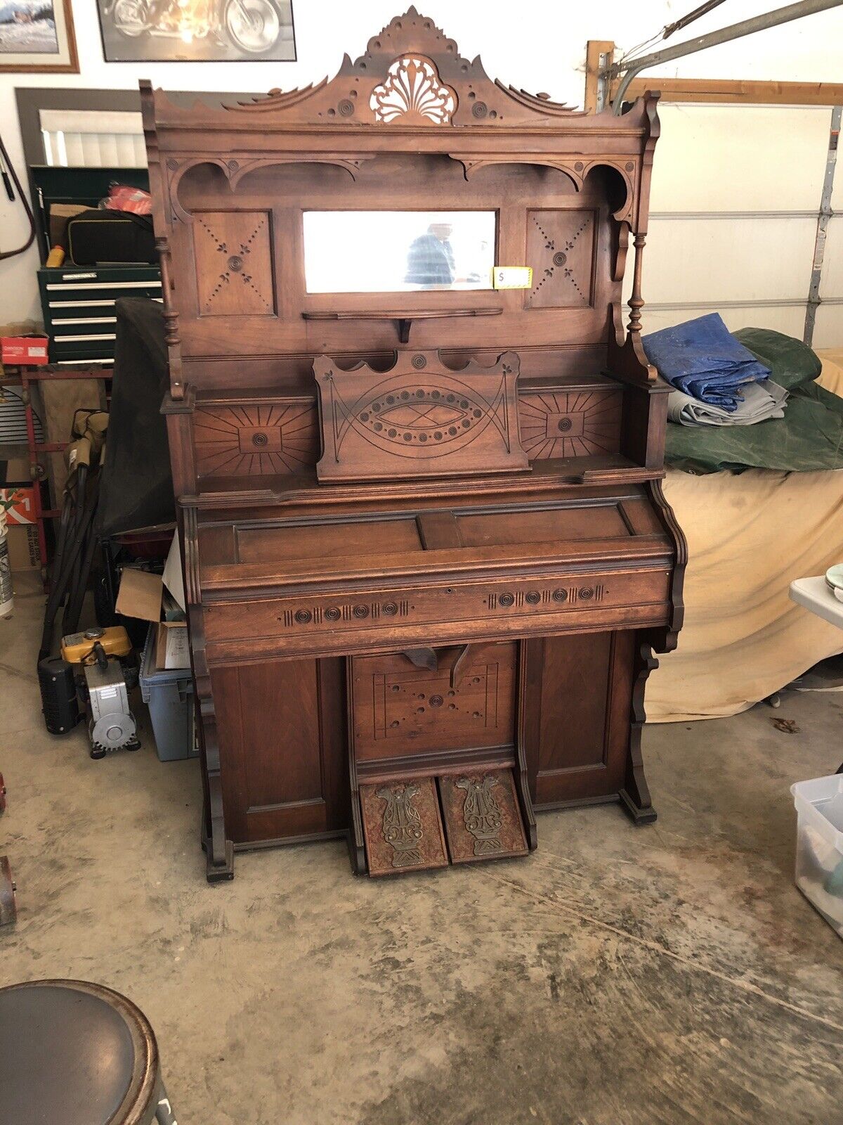 Victorian Oak Parlor Pump Organ chicago Cottage