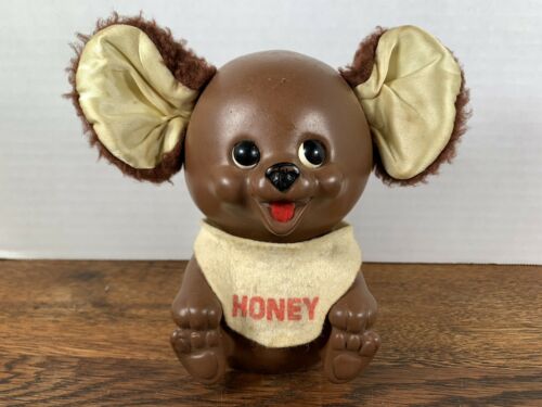 Vintage Baby Honey Bear Bank Plastic With Soft Ears