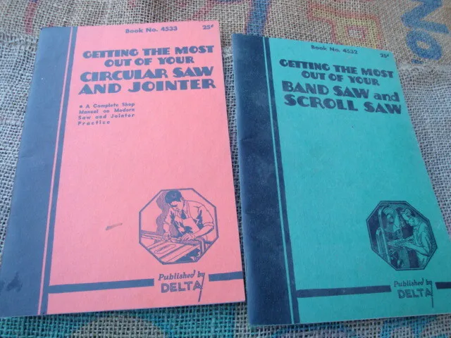 Vintage Delta Carpentry Circular + Band Saw Jointer Tool Books====shape