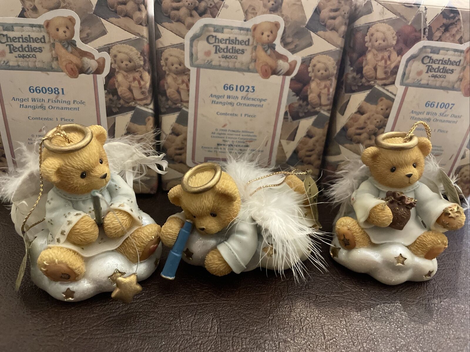 Cherished Teddies Angels Ornament Collection Set Of 3 Premier Issue Nib