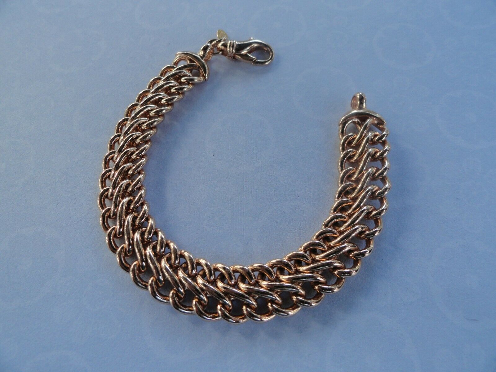 Qvc Bronze Link 7 1/4" Long Bracelet By Bronzo Italia 1/2" Wide