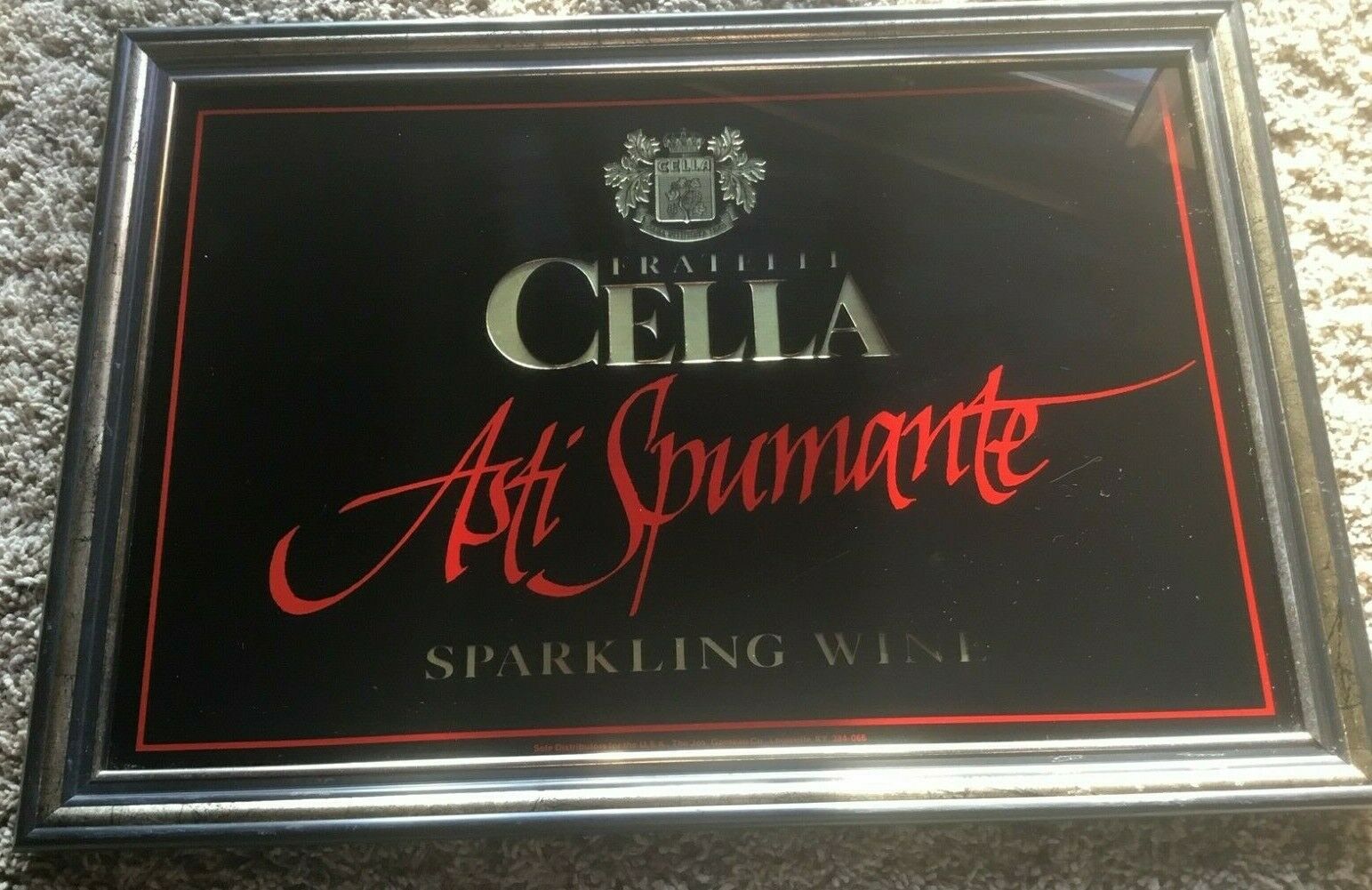 Frantelli Cella Asti Spumante Champaign Mirror Bar Advertising Sign.