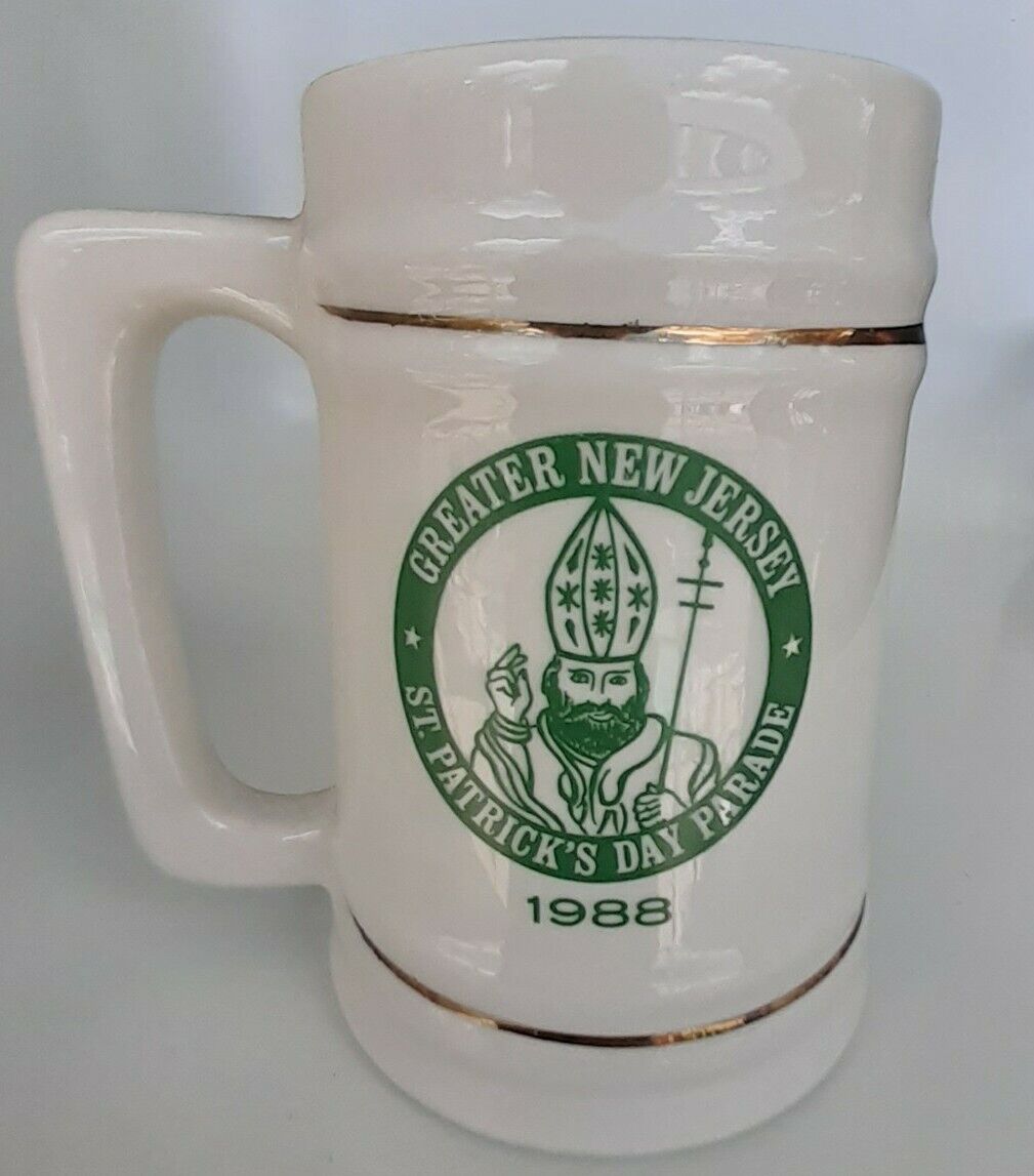 Vtg Saint Patrick's Cup Mug Beer Stein Greater New Jeresy Parade 1986
