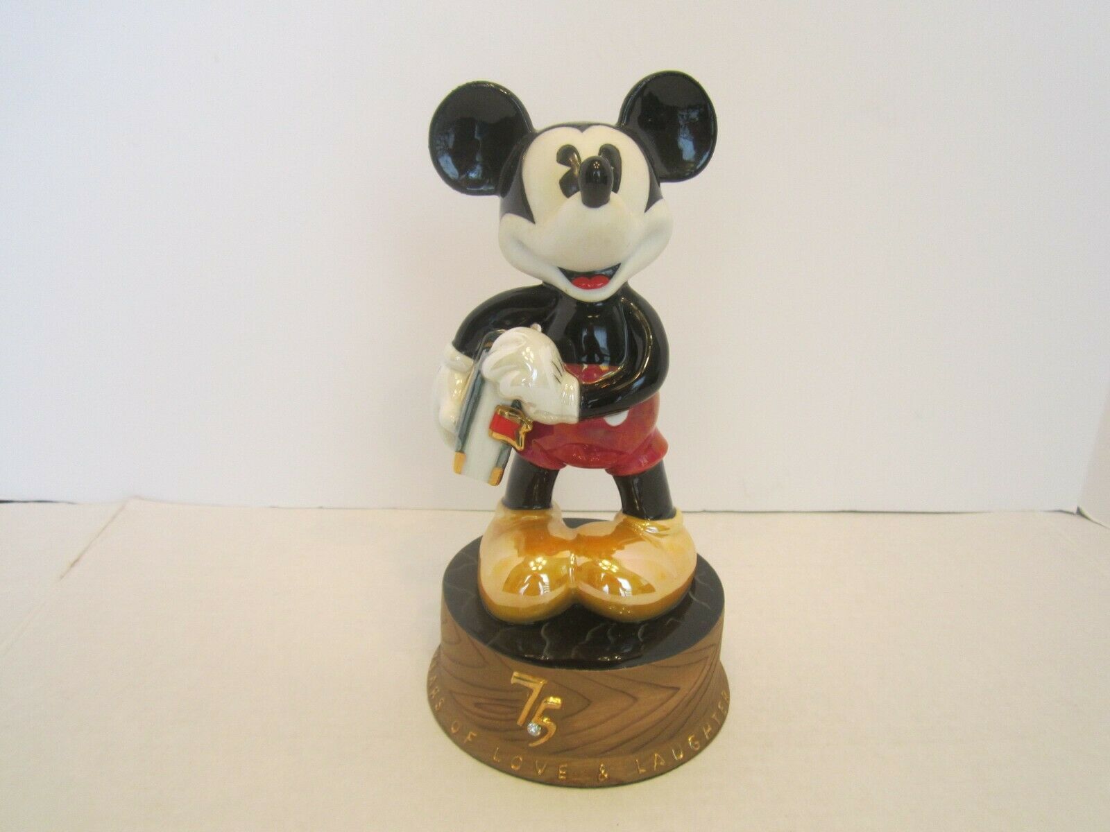 Limited Edition Disney Mickey Mouse 75 Years Of Love & Laughter Porcelain Figure