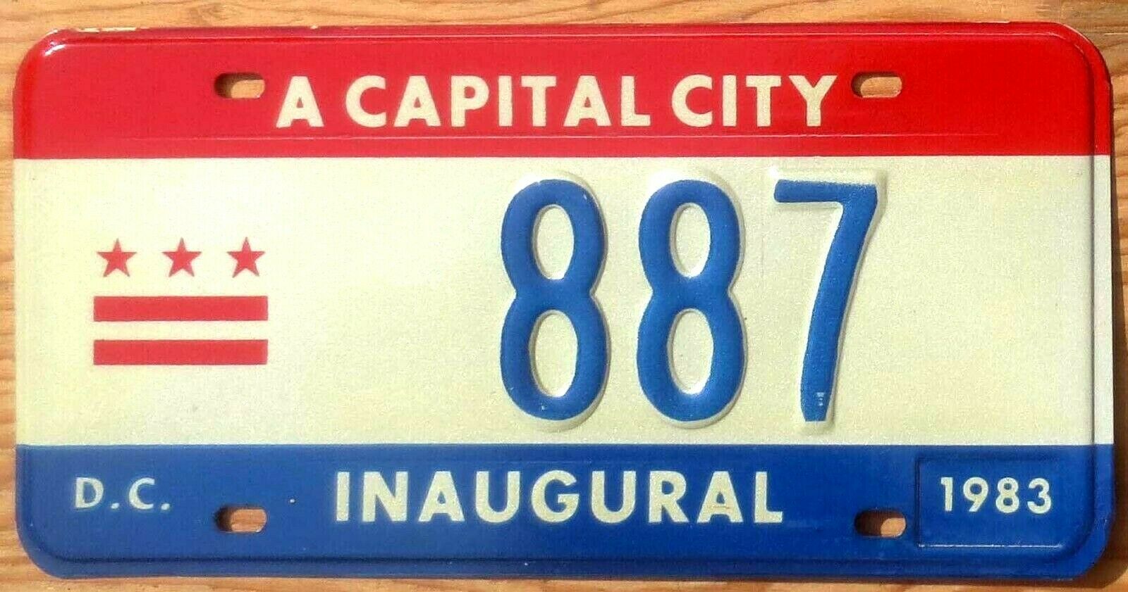 1983 Washington Dc License Plate Capital City Inaugural
