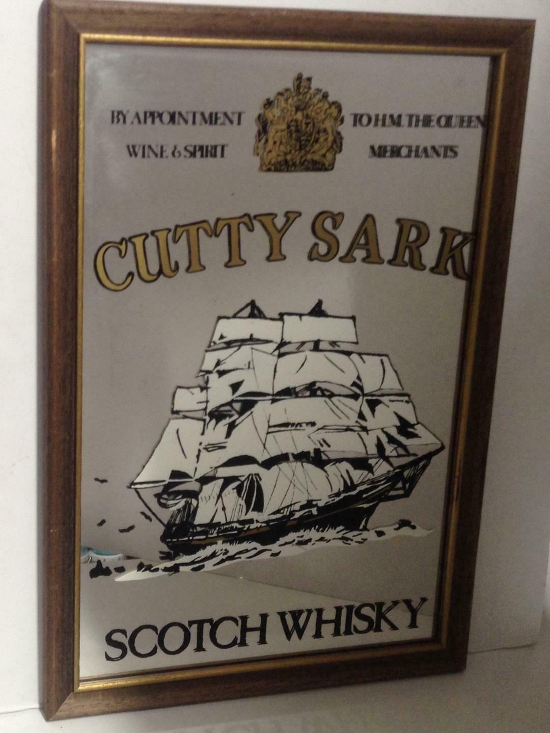 Cutty Sark Scotch Whiskey Mirrored Pub Bar Sign Man Cave