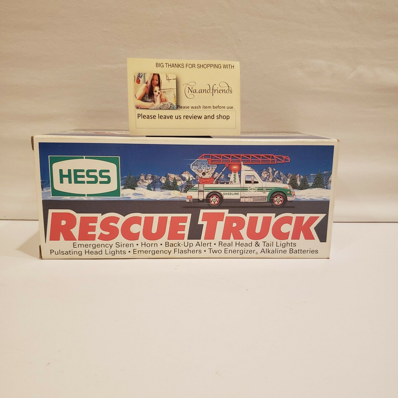 1994 Hess Toy Rescue Truck Nib Mint All Lights & Sounds Works