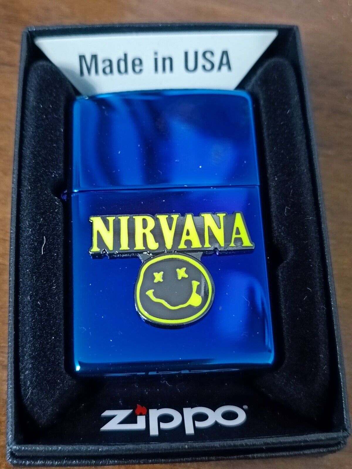 Zippo Lighter Kurt Cobain Nirvana Rare Nevermind Grunge High Polished Indigo