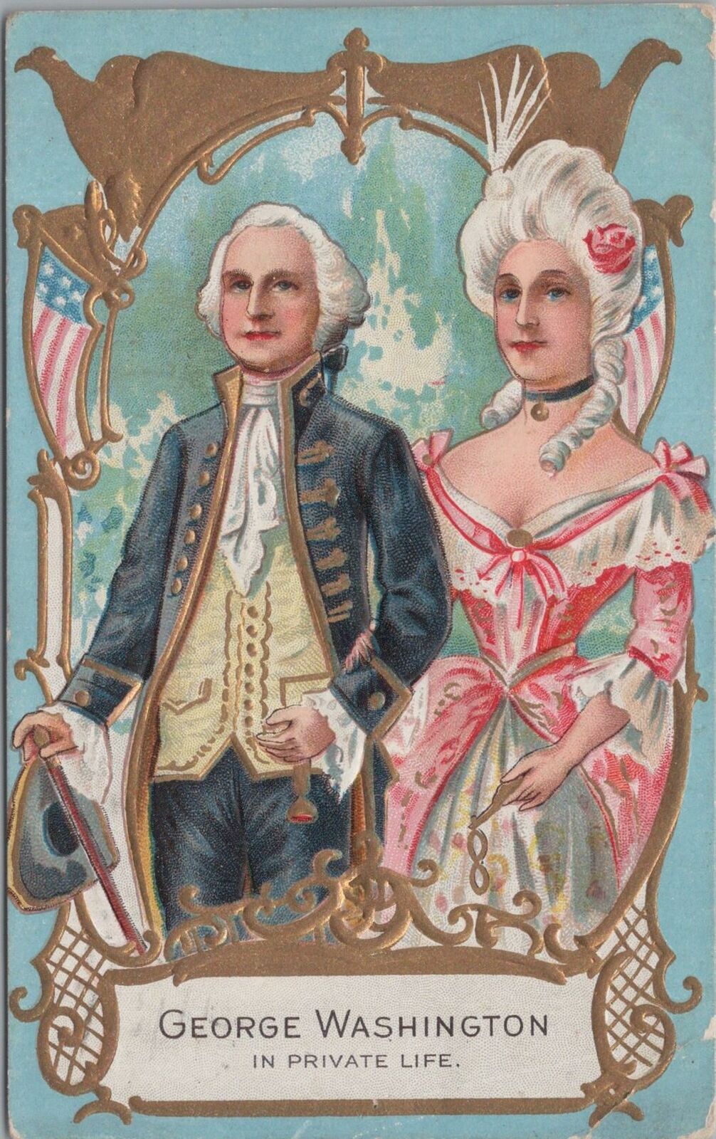 Patriotic Postcard George Washington Private Life 1911