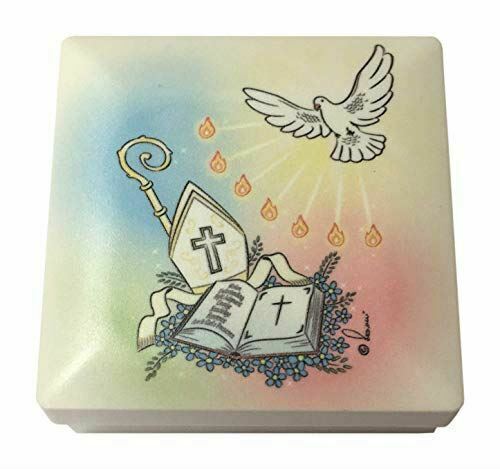 Confirmation Rosary With Holy Spirit Dove Keepsake Gift Box, 12 Inch