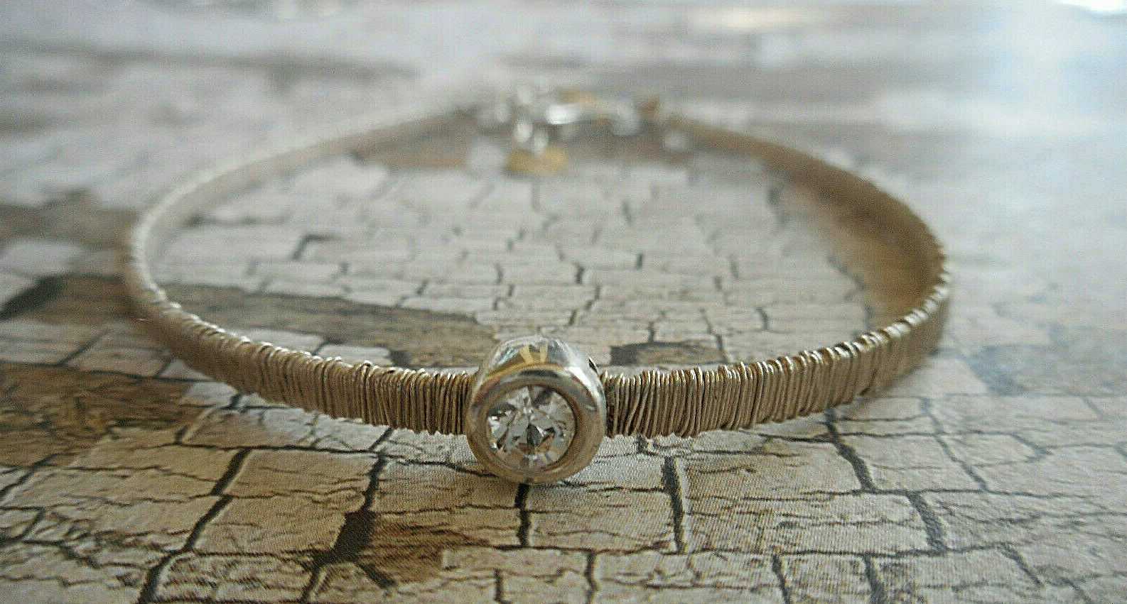 Silpada Wire Wrapped Sterling Silver Cubic Zirconis Bracelet    1792cn