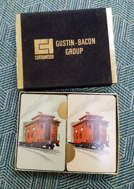 Certainteed Gustin Bacon Group Railroad Playing Cards 2 Decks