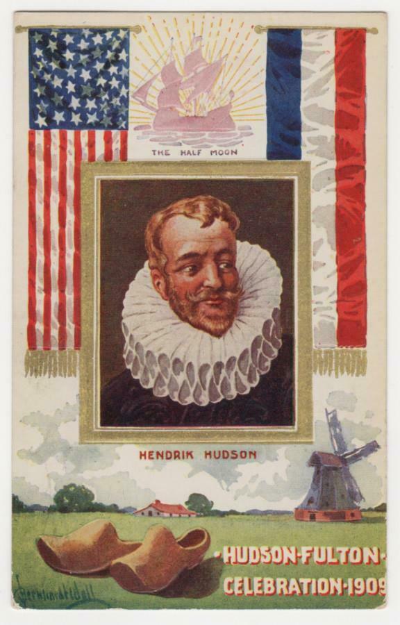 Hudson-fulton Celebration 1909. Embossed Hendrik Hudson Post Card. Posted