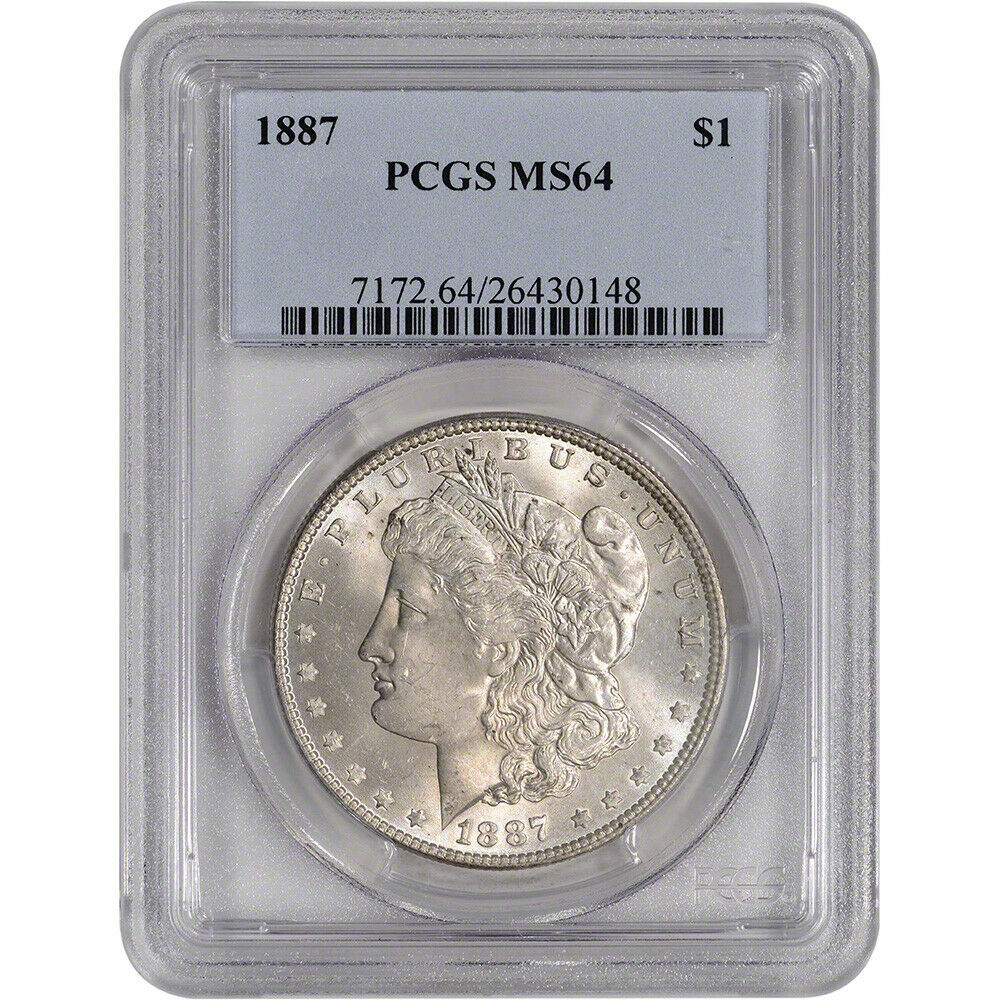 1887 Us Morgan Silver Dollar $1 - Pcgs Ms64