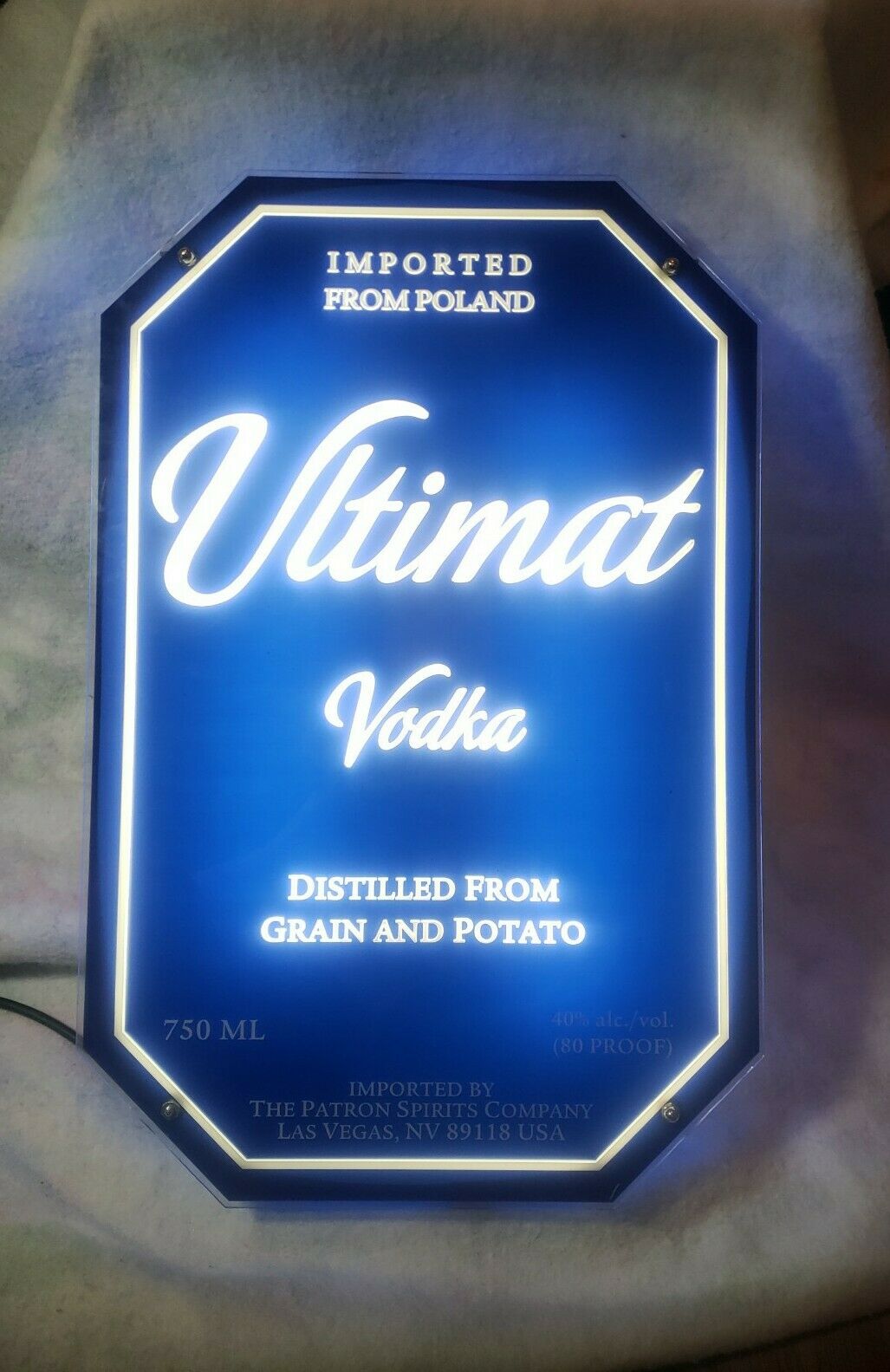 Ultimat Vodka Lighted Bar Sign Blue Las Vegas Alcohol Advertisement 23" X 15"
