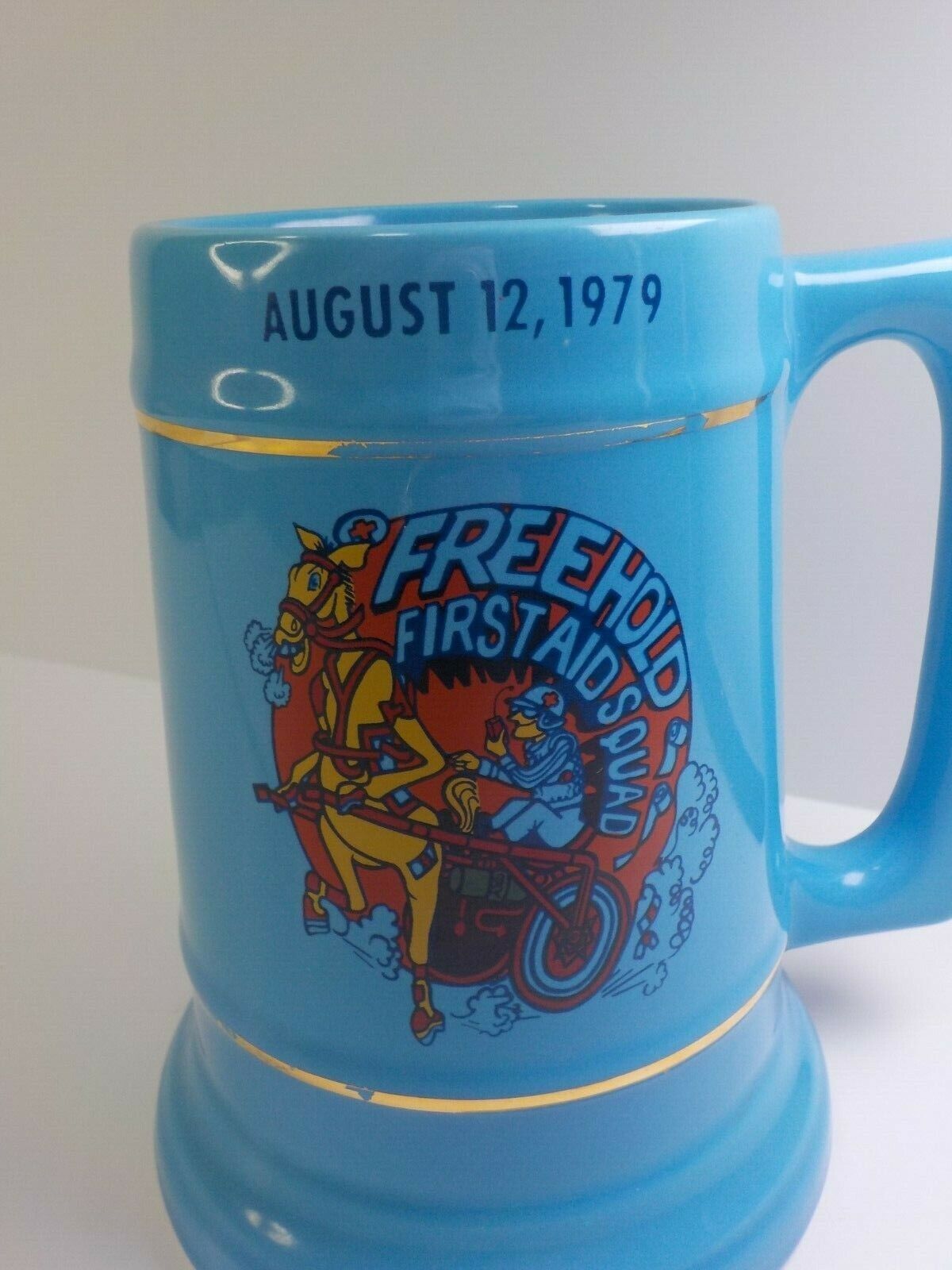 Vintage Freehold Nj  First Aid Squad Aug 12, 1979 Cup Mug Beer Stein Twin Rig