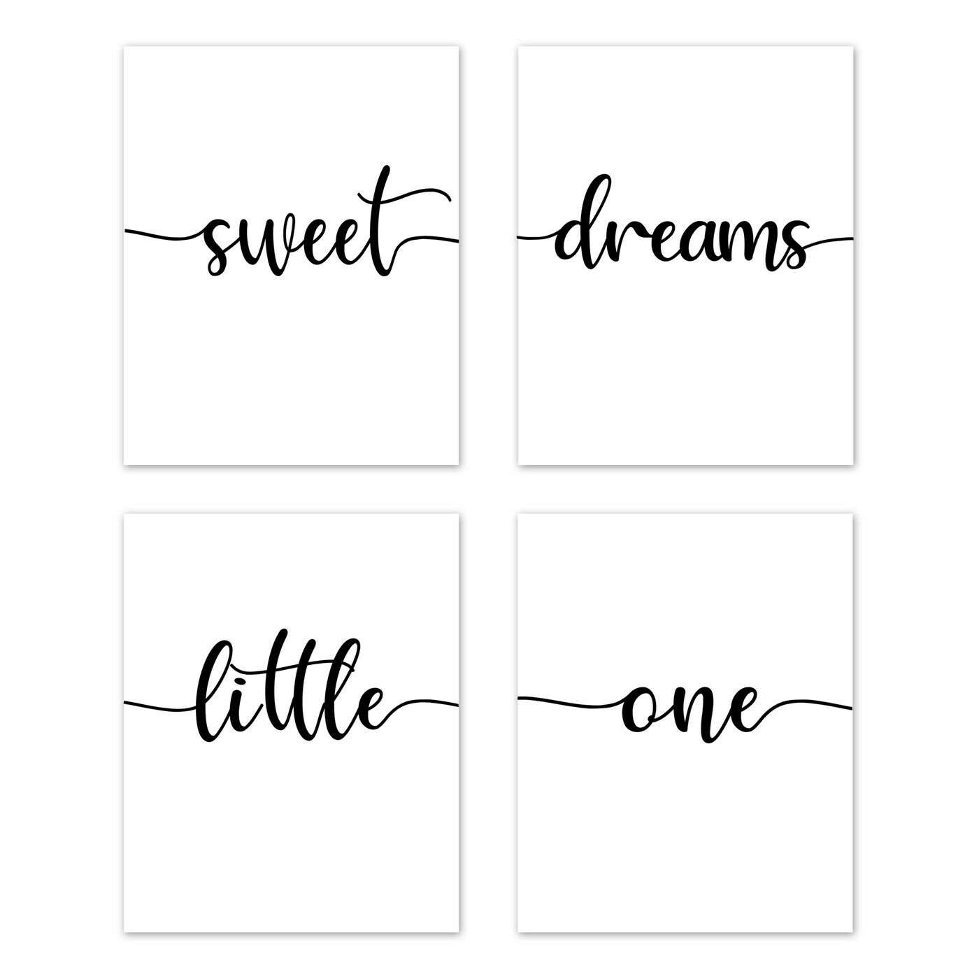 Inspirational Quote Sweet Dream Typography Wall Art Prints Room Décor
