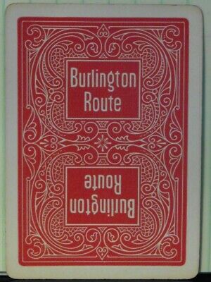 Railroad Playing Cards Single Cb&q Burlington Route Red Filigree