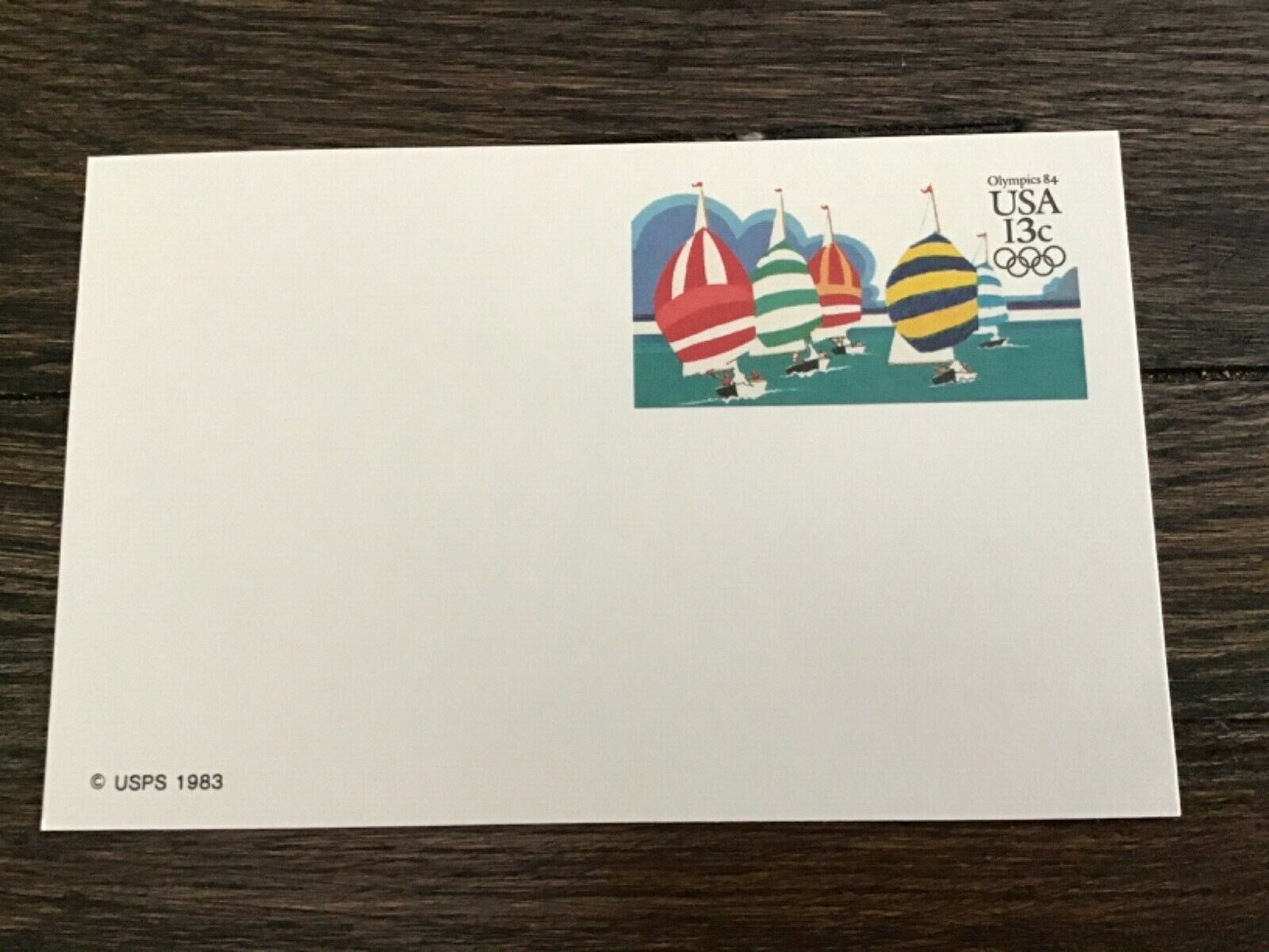 Stamps Usa 🇺🇸 Olympics 84 Usps 1983 Sailing 13 Cent Postage Postcard