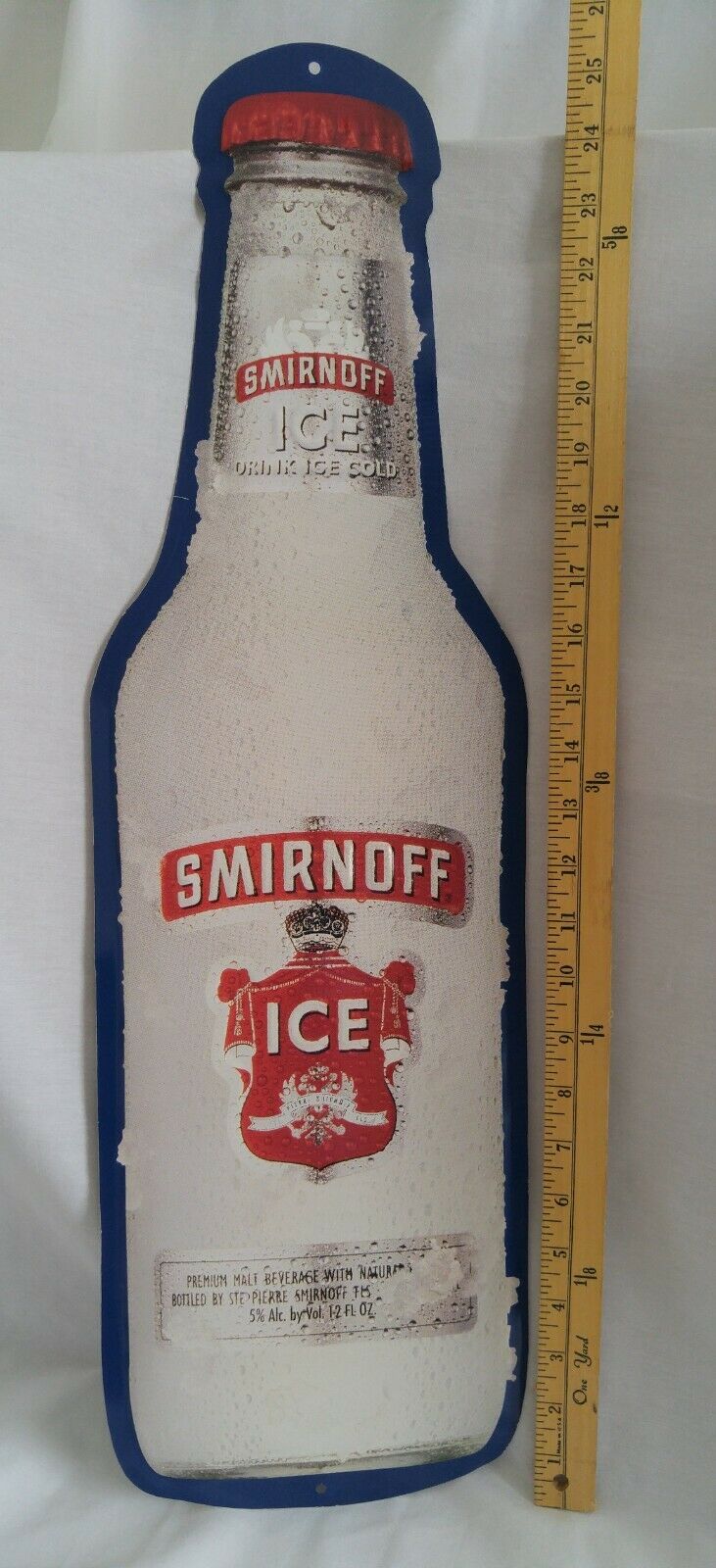 Smirnoff Ice Malt Beverage Bottle Shaped Tin Sign