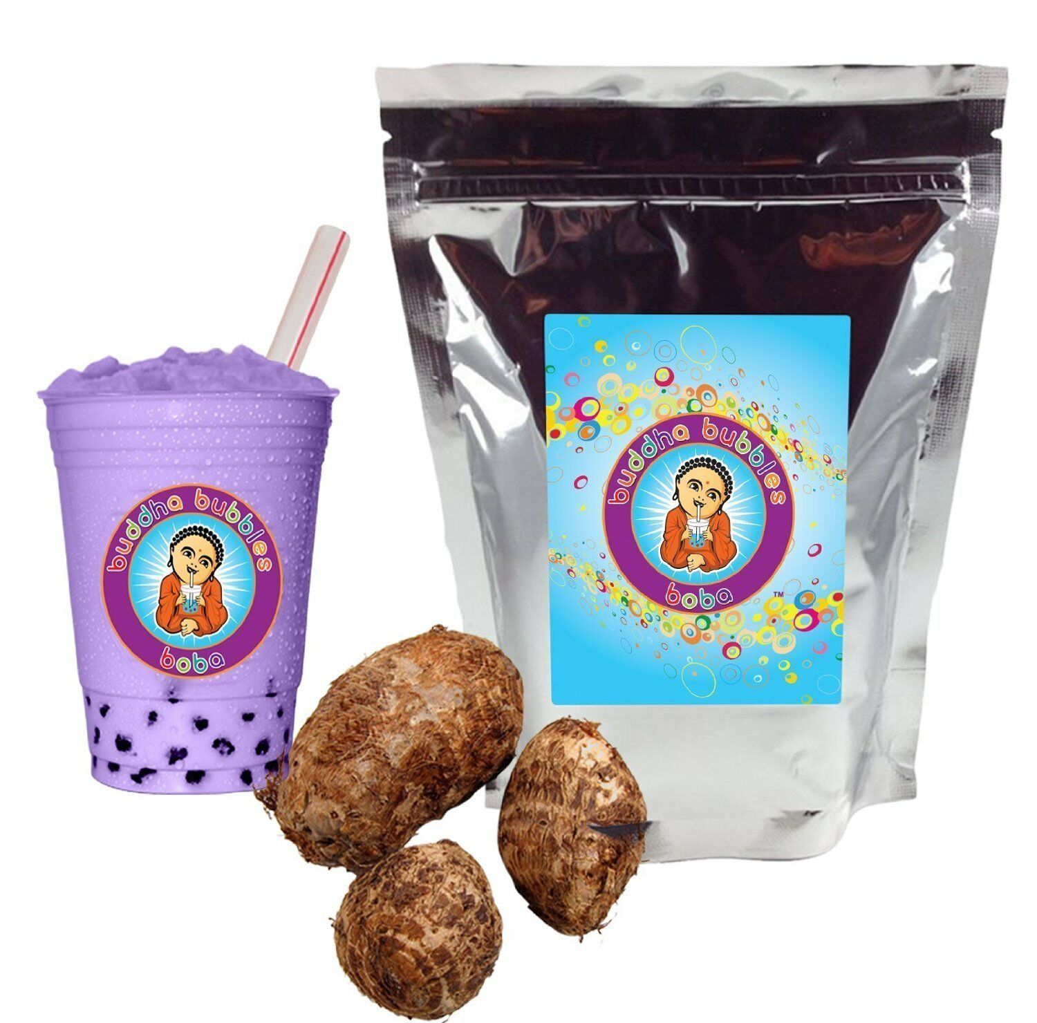 Taro Drink Mix Boba / Bubble Tea Powder By Buddha Bubbles Boba (10 Ounces)