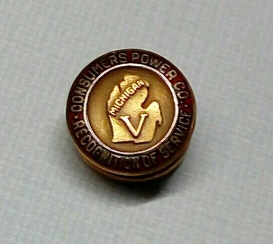 Michigan Consumers Power Company Recognition Service 5 Year Pin Enamel Badge