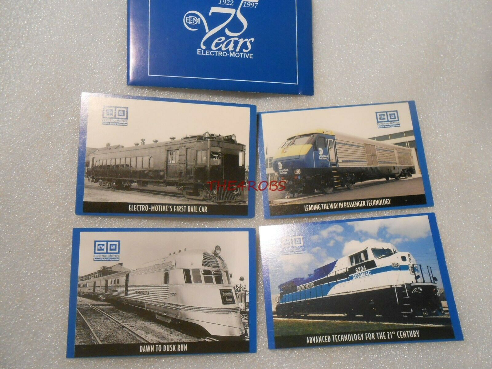 Gm Emd Electro Motive 75th Anniversary Set Of 4 Locomotive Cards Sealed Package