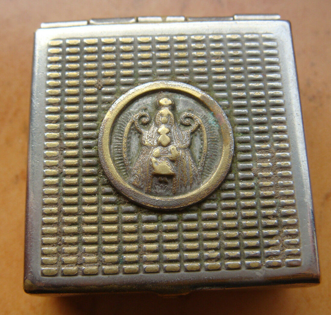 Old Vintage Virgin Mary And Jesus Child Beautiful Miniature Rosary Religious Box