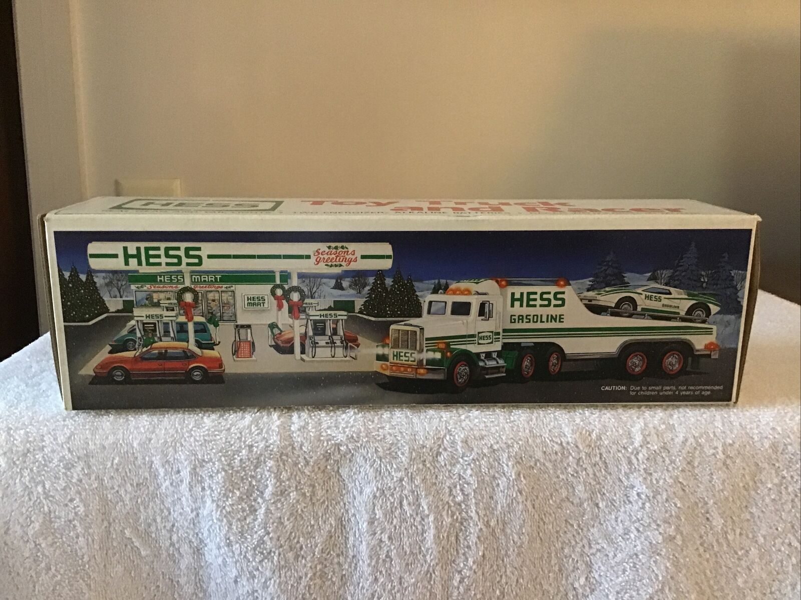 New Original Box 1991 Hess Toy Truck And Racer Never Displayed